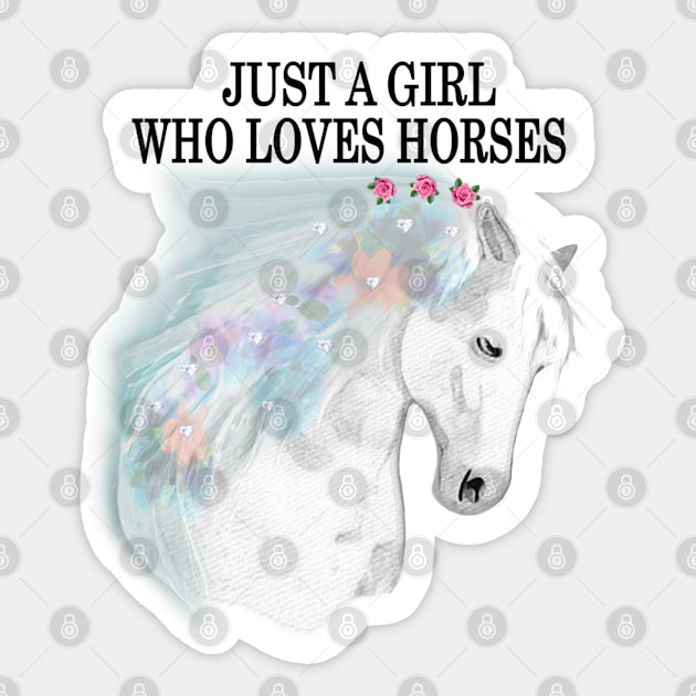 Horse Lover Girl Sticker by KC Morcom aka KCM Gems n Bling aka KCM Inspirations